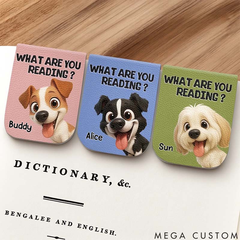 Personalized Dog Lover Custom Leather Magnetic Bookmark