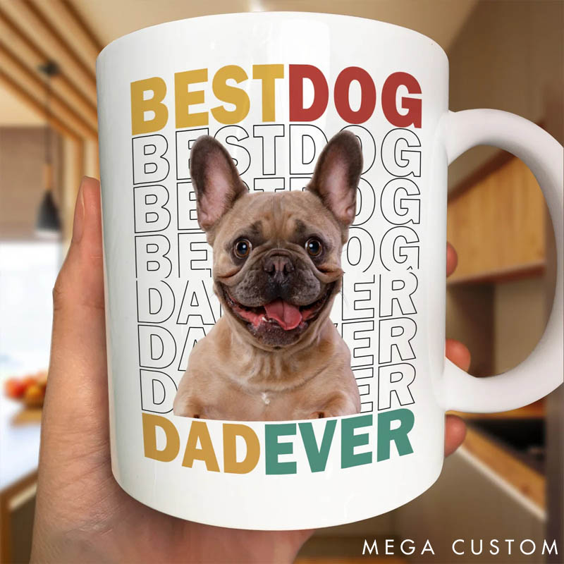 Personalized Dog Lover Custom Photo Best Dog Dad Mugs