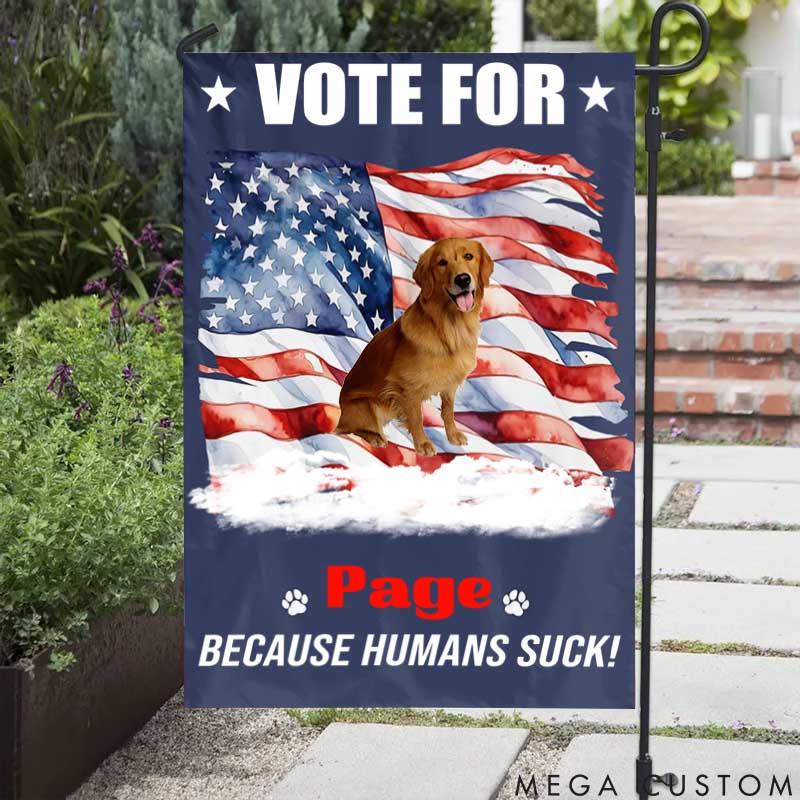 Personalized Dog Lover Custom Photo Talk is Cheap Voting is Free Garden Flag
