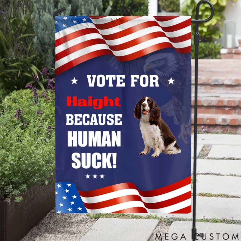 Personalized Dog Lover Custom Photo We can all Agree on the Importance of Voting Garden Flag