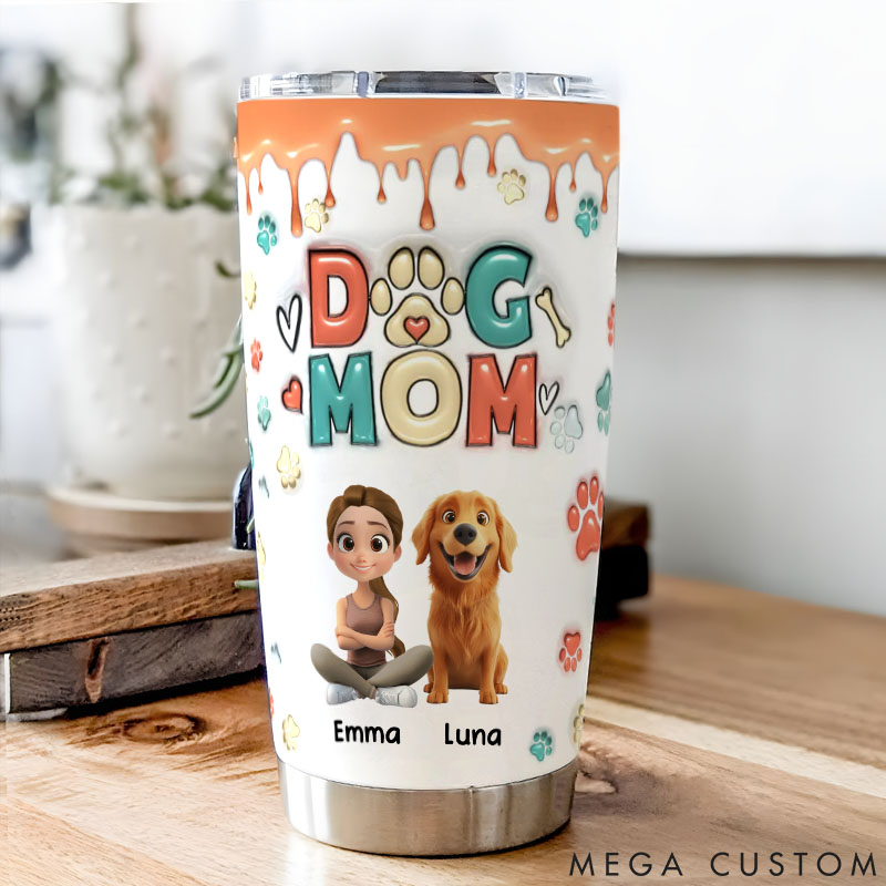 Personalized Dog Lover Cute Mom of Dogs 20oz Tumbler