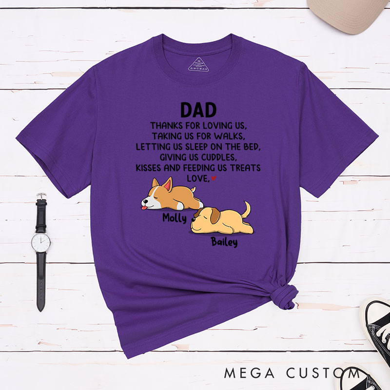 Personalized Dog Lover Dad Thanks for Loving Me T-Shirt