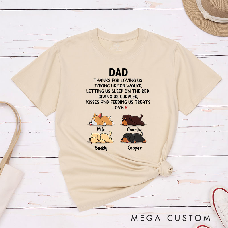 Personalized Dog Lover Dad Thanks for Loving Me T-Shirt