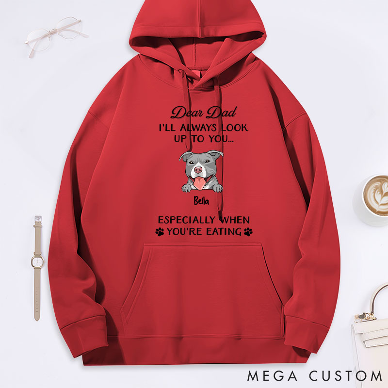 Personalized Dog Lover Dear Dad Always Look Up to You Classic Hoodies
