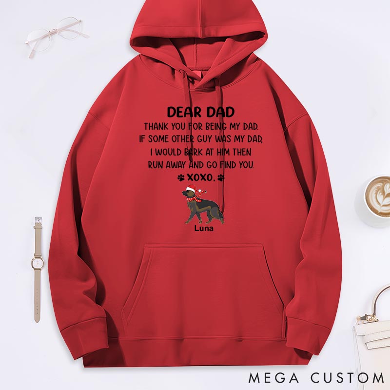 Personalized Dog Lover Dear Dad XoXo Christmas Classic Hoodies