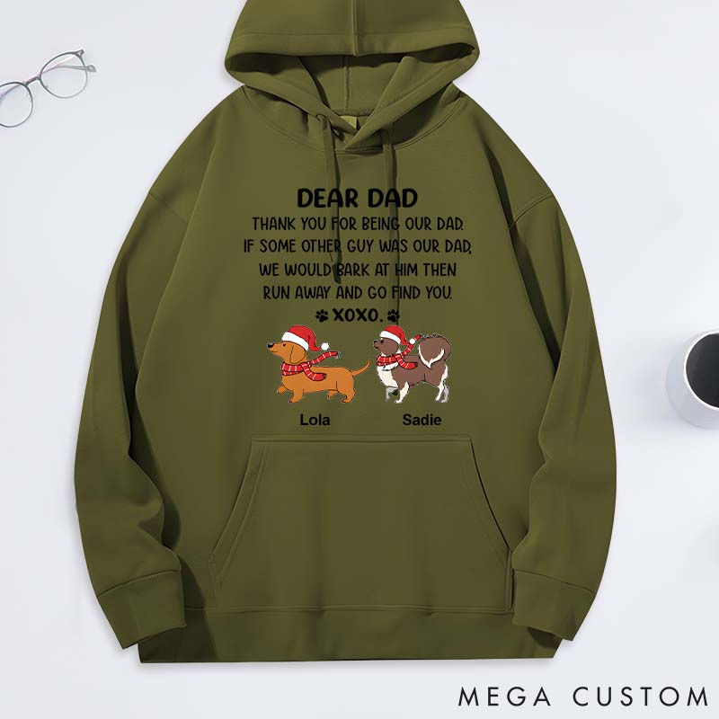 Personalized Dog Lover Dear Dad XoXo Christmas Classic Hoodies
