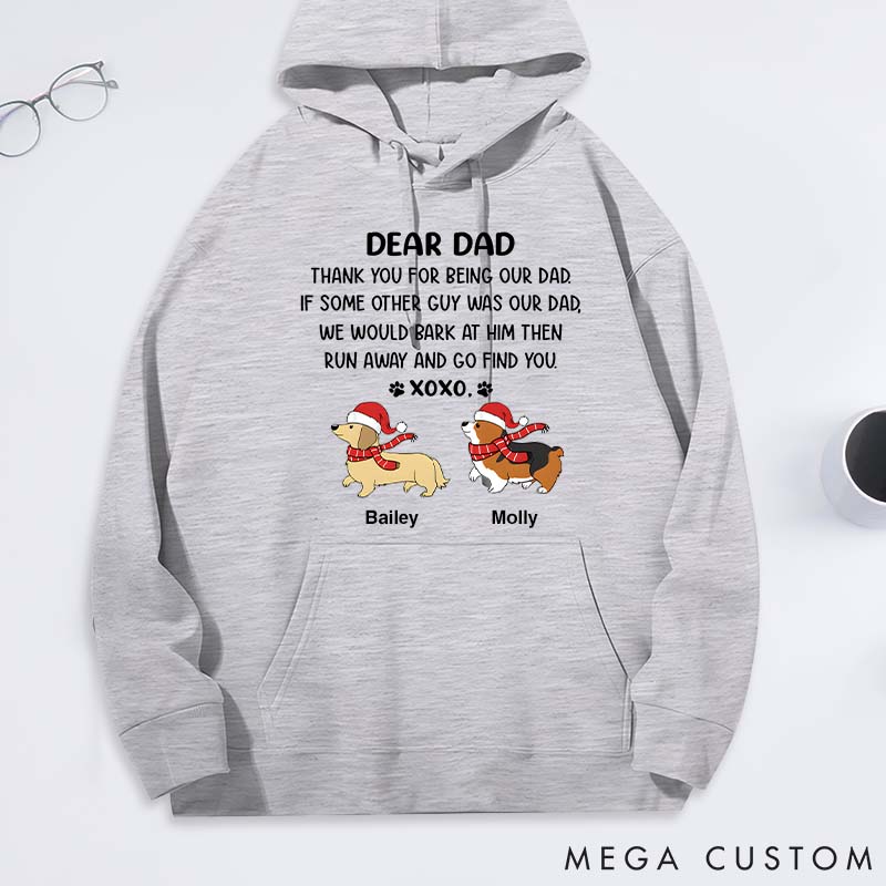 Personalized Dog Lover Dear Dad XoXo Christmas Classic Hoodies