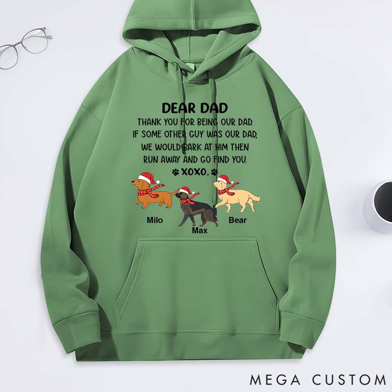 Personalized Dog Lover Dear Dad XoXo Christmas Classic Hoodies