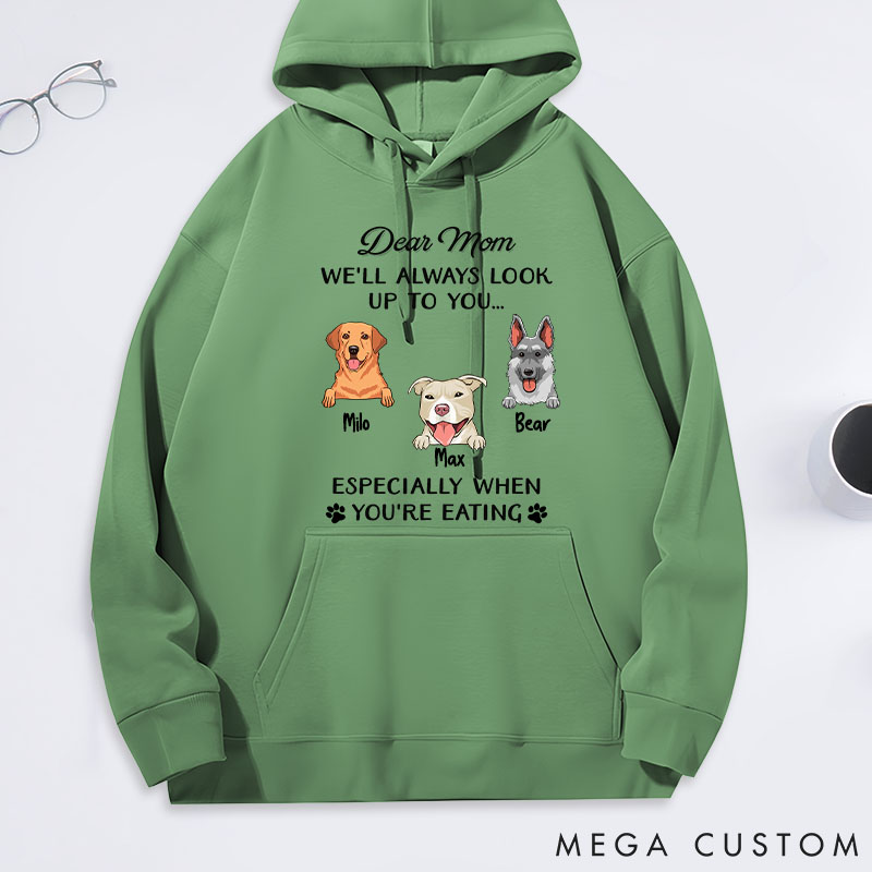 Personalized Dog Lover Dear Mom Always Look Up to You Classic Hoodies