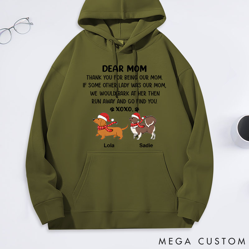 Personalized Dog Lover Dear Mom XoXo Christmas Classic Hoodies