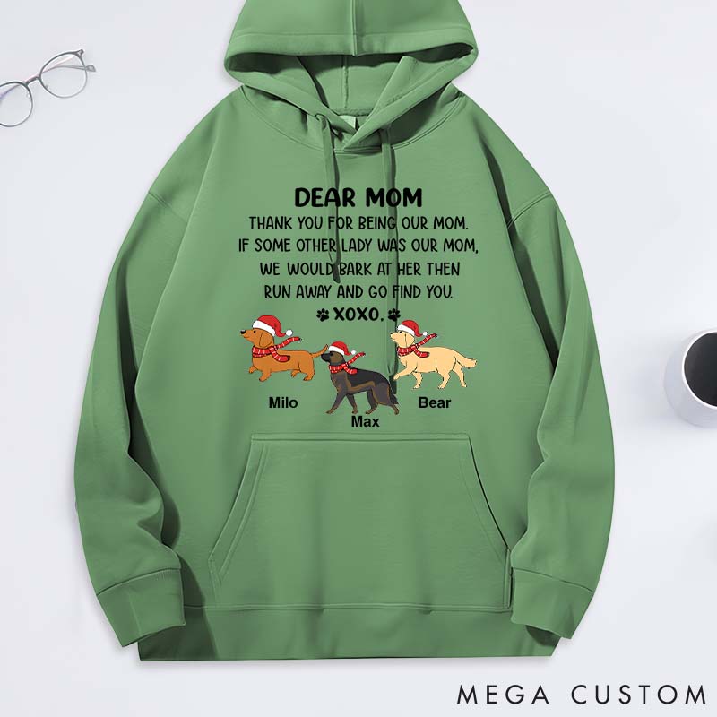Personalized Dog Lover Dear Mom XoXo Christmas Classic Hoodies