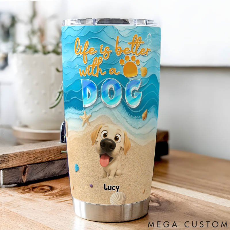 Personalized Dog Lover Dive in the Sea 20oz Tumbler