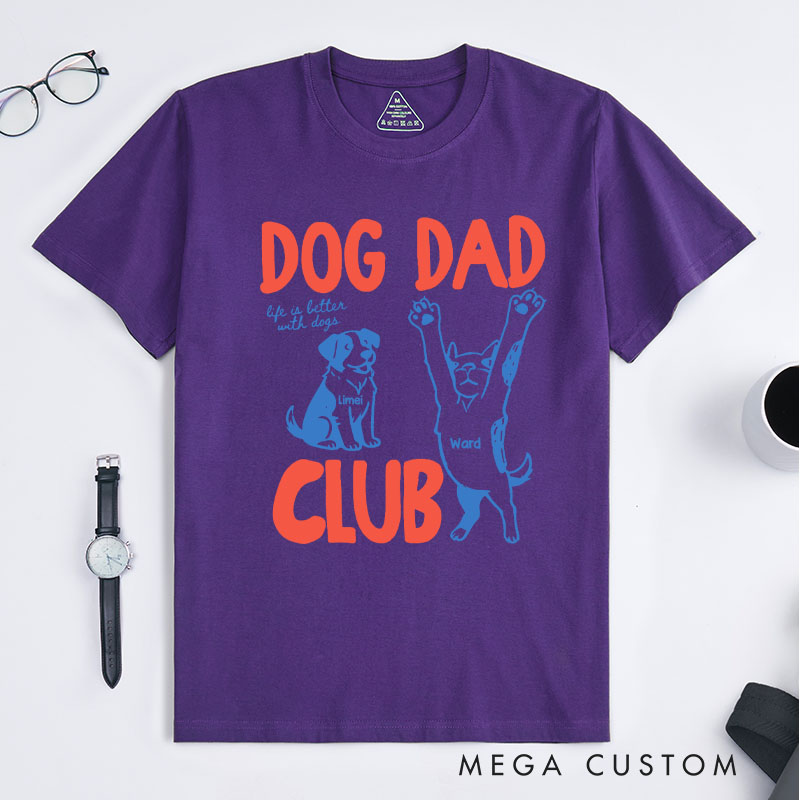 Personalized Dog Lover Dog Dad Club T-Shirt