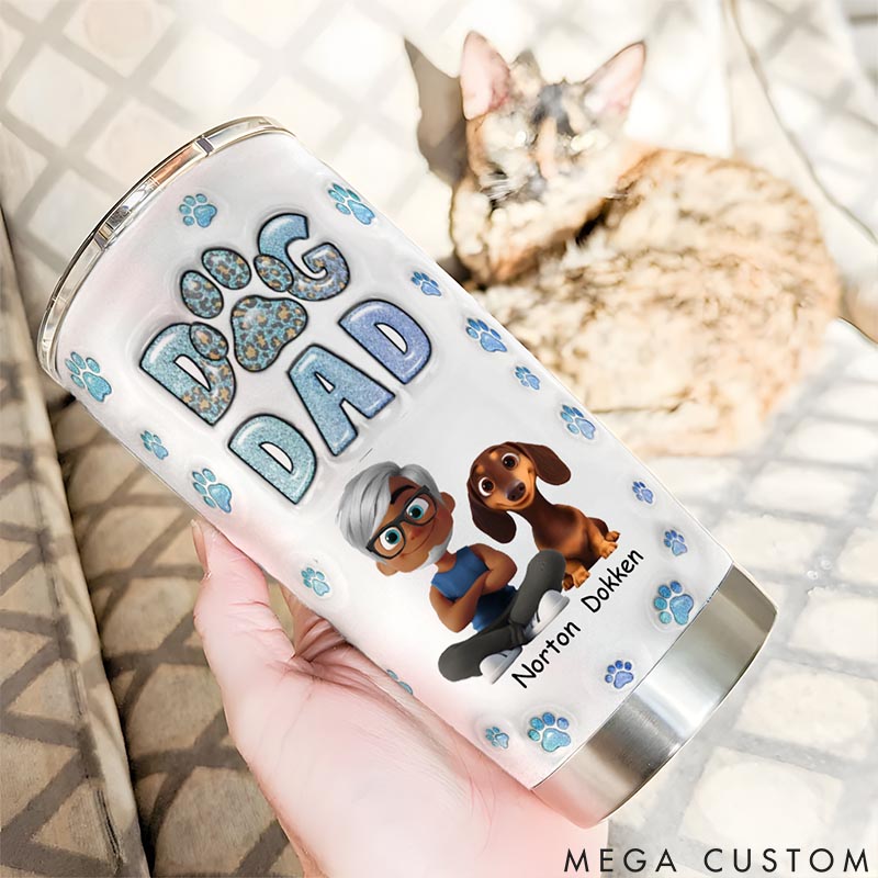 Personalized Dog Lover Dog Dad Handsome Chibi 20oz Tumbler