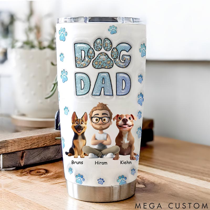 Personalized Dog Lover Dog Dad Handsome Chibi 20oz Tumbler