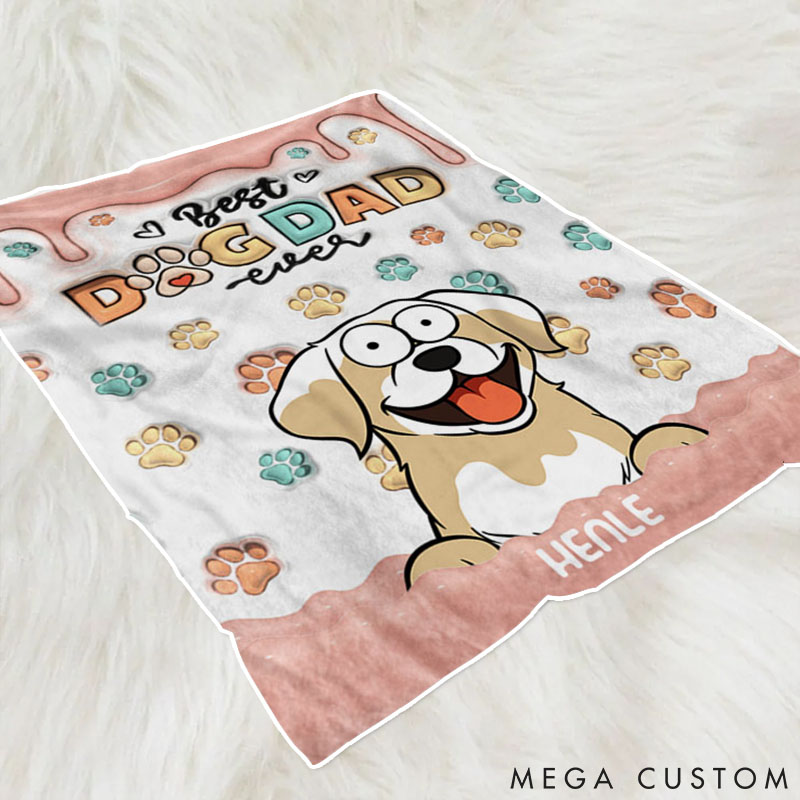 Personalized Dog Lover Dog Dad Life is Better with Dog Throw Blanket