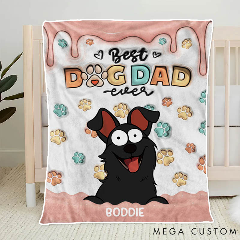 Personalized Dog Lover Dog Dad Life is Better with Dog Throw Blanket