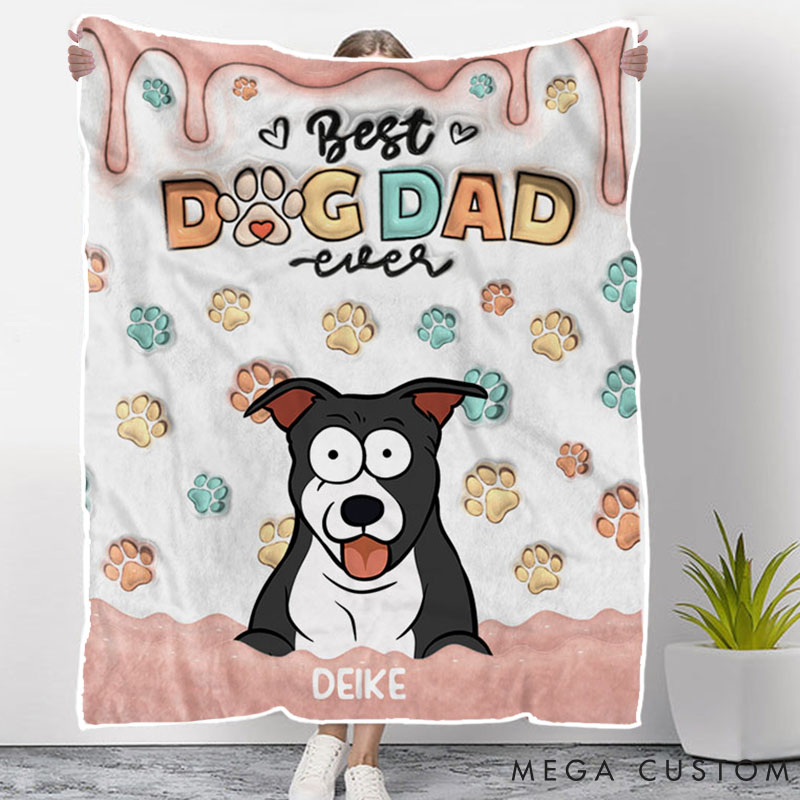 Personalized Dog Lover Dog Dad Life is Better with Dog Throw Blanket