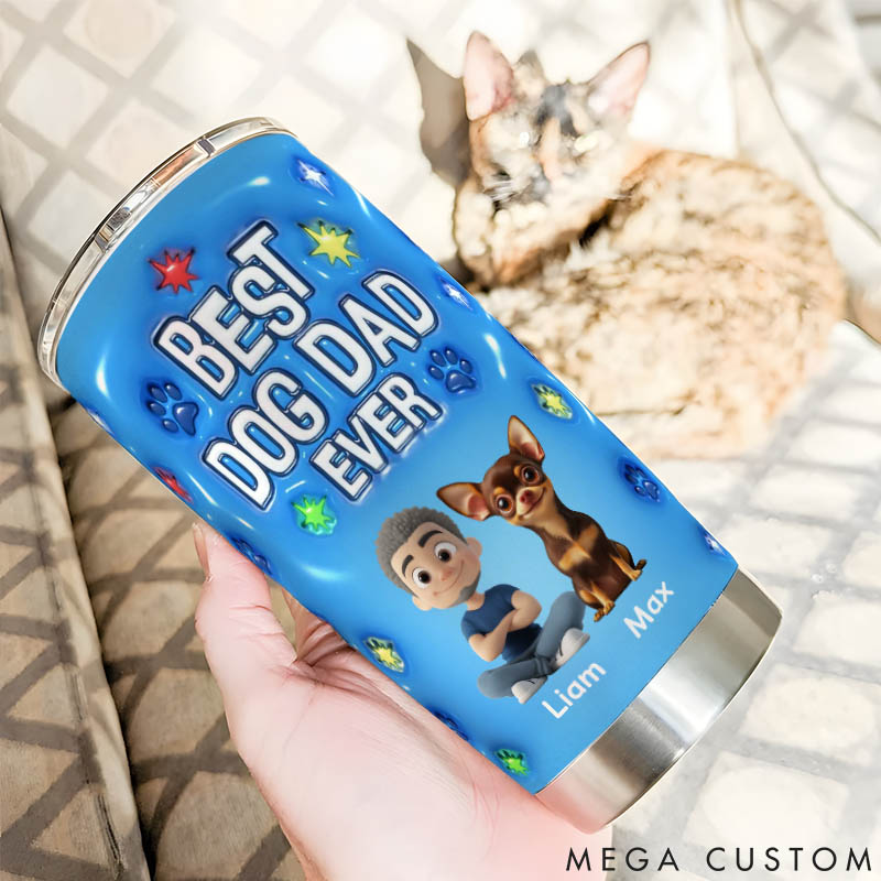 Personalized Dog Lover Dog Dad Power 20oz Tumbler