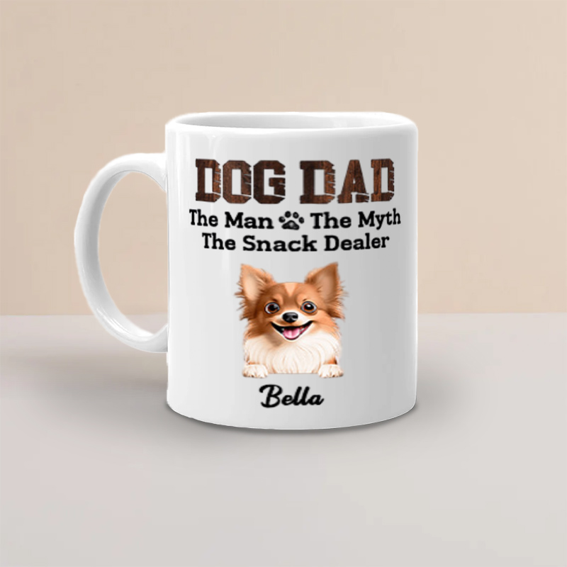 Personalized Dog Lover Dog Dad the Snack Dealer Mugs