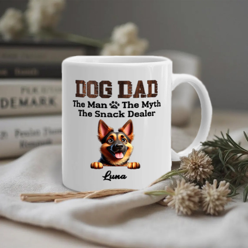 Personalized Dog Lover Dog Dad the Snack Dealer Mugs