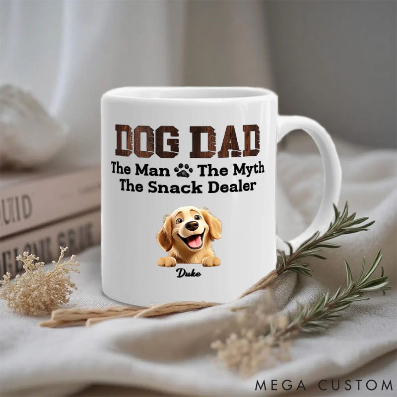 Personalized Dog Lover Dog Dad the Snack Dealer Mugs