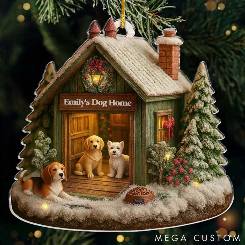 Personalized Dog Lover Dog Home Christmas Ornament