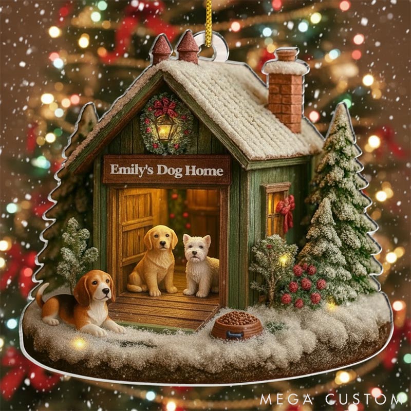 Personalized Dog Lover Dog Home Christmas Ornament