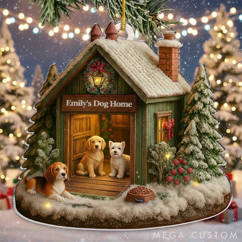 Personalized Dog Lover Dog Home Christmas Ornament