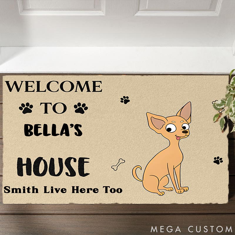 Personalized Dog Lover Dog House Doormat