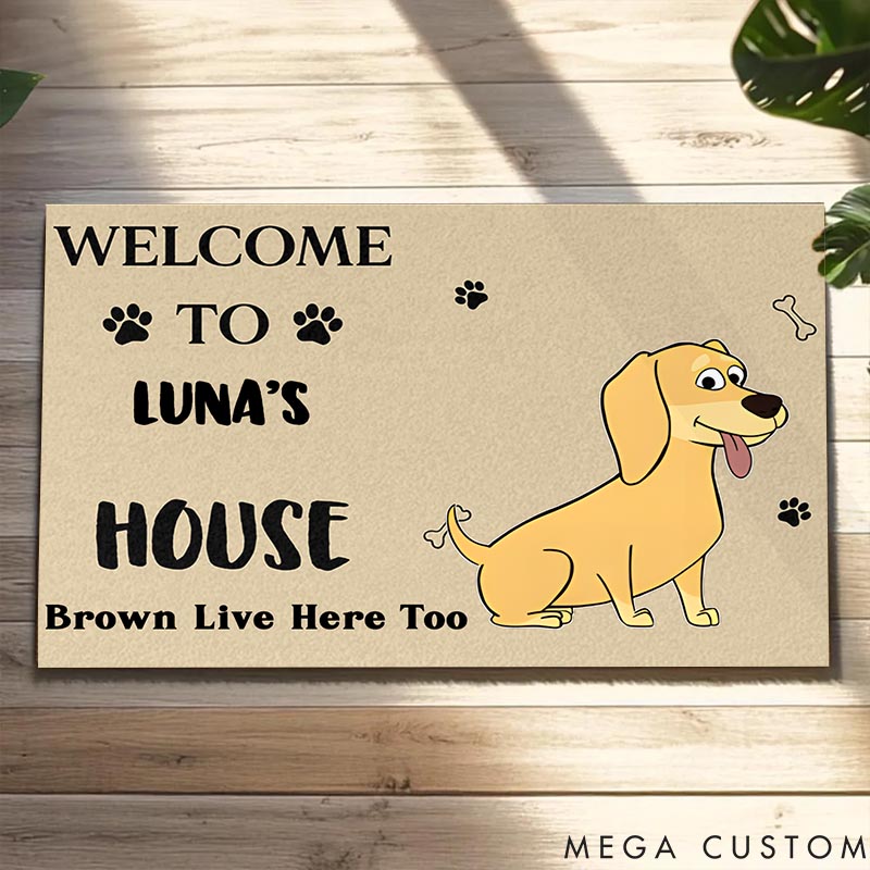 Personalized Dog Lover Dog House Doormat
