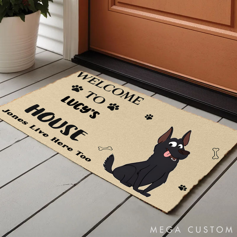 Personalized Dog Lover Dog House Doormat