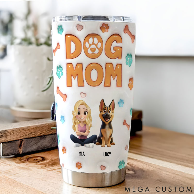Personalized Dog Lover Dog Mom Chibi 20oz Tumbler
