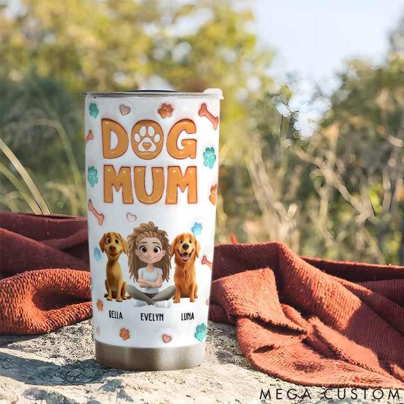Personalized Dog Lover Dog Mom Chibi 20oz Tumbler