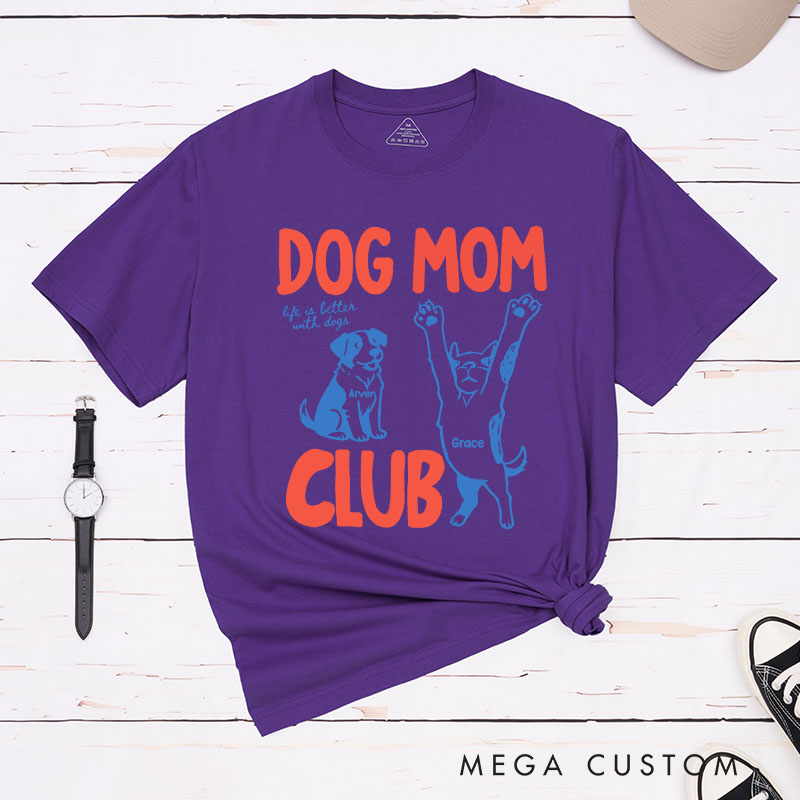 Personalized Dog Lover Dog Mom Club T-Shirt