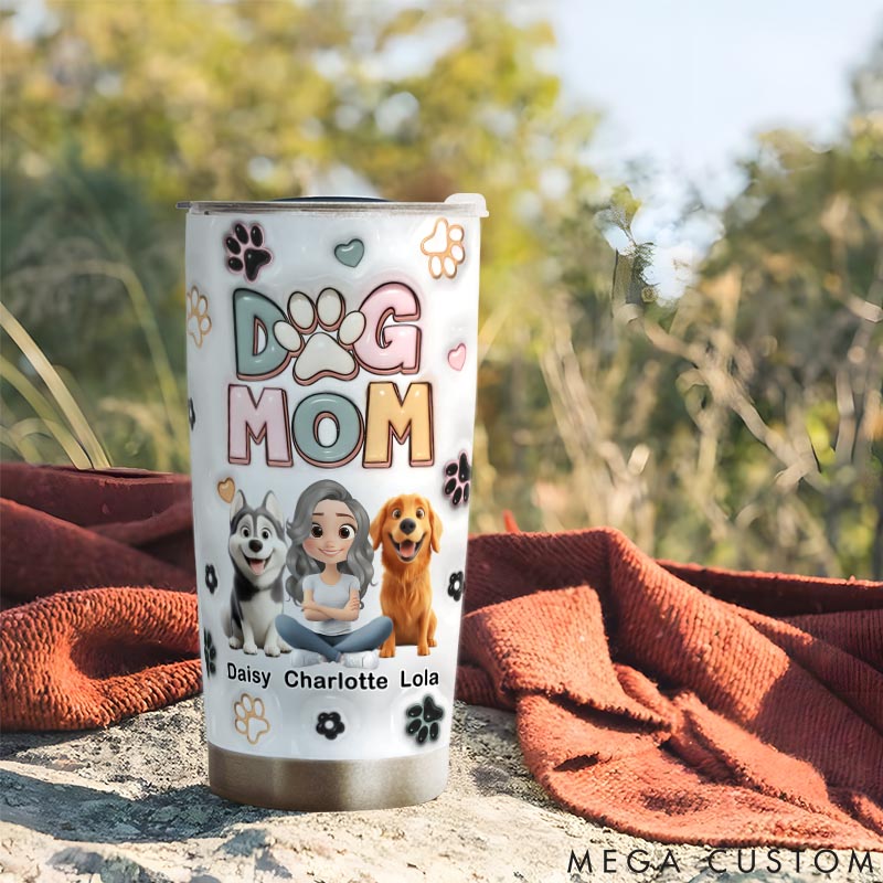Personalized Dog Lover Dog Mom Flower 20oz Tumbler