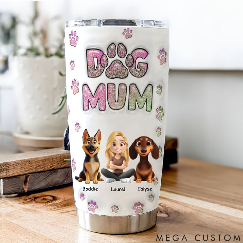 Personalized Dog Lover Dog Mom Lovely Chibi 20oz Tumbler