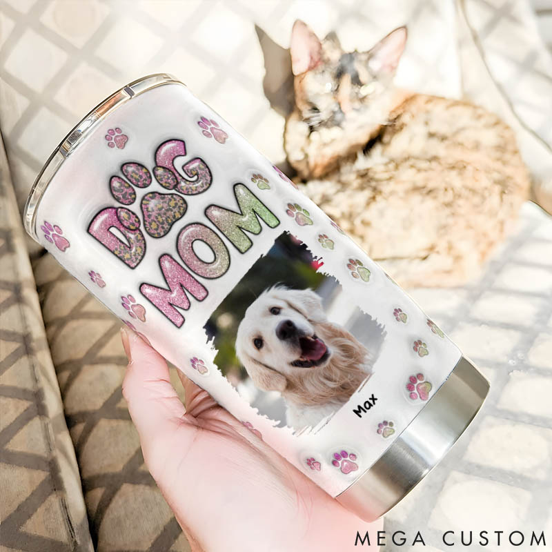 Personalized Dog Lover Dog Mom Lovely Chibi Version Photo 20oz Tumbler