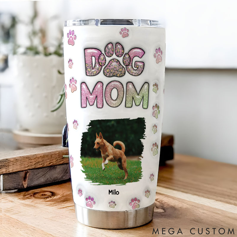 Personalized Dog Lover Dog Mom Lovely Chibi Version Photo 20oz Tumbler