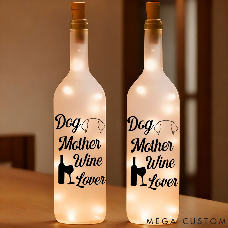 Personalized Dog Lover Dog Mother Wine Lover Bottle Lamp