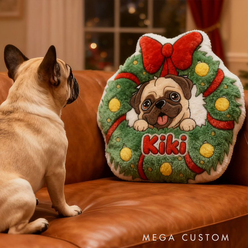 Personalized Dog Lover Dog Name Graphic 3D Print Christmas Pillow