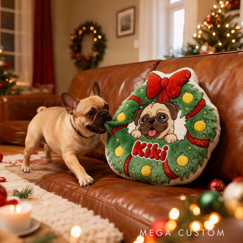 Personalized Dog Lover Dog Name Graphic 3D Print Christmas Pillow