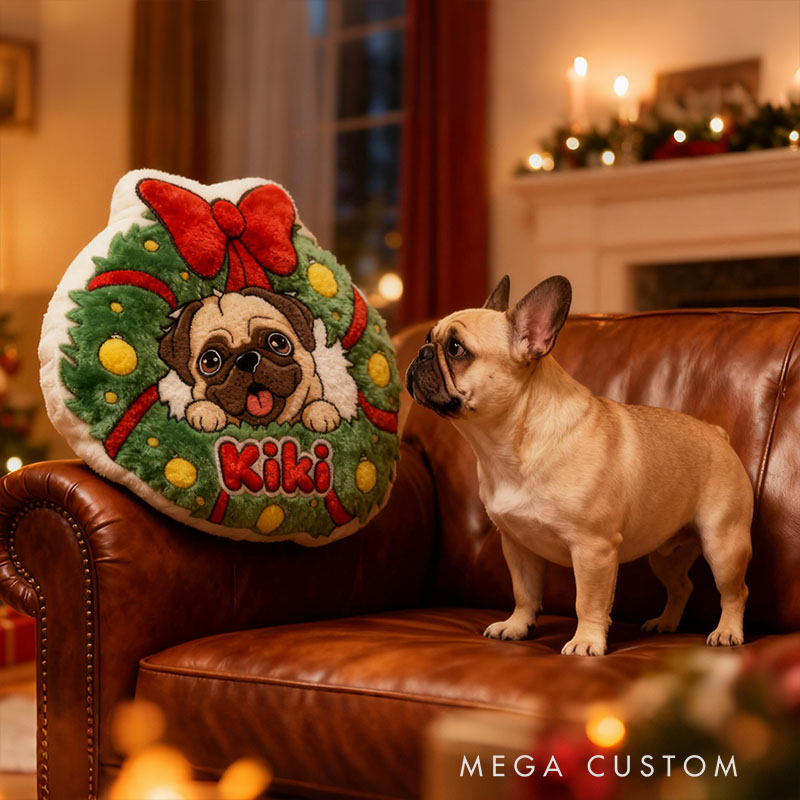Personalized Dog Lover Dog Name Graphic 3D Print Christmas Pillow