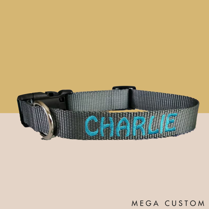 Personalized Dog Lover Dog Name and Phone Embroidered Dog Collar