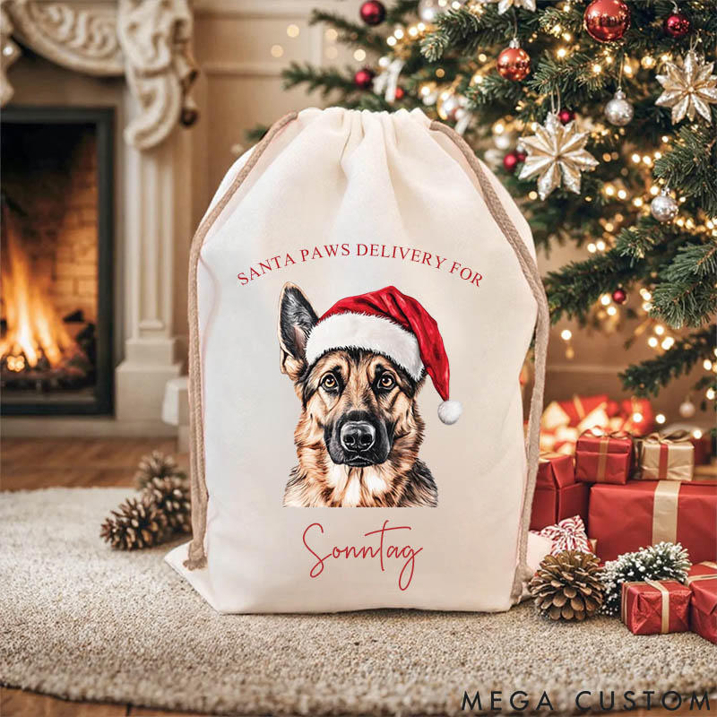 Personalized Dog Lover Dog Photo Christmas Sack