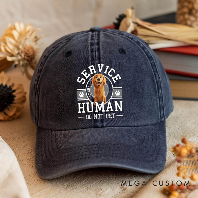 Personalized Dog Lover Dog Service Human Cartoon Washed Cap