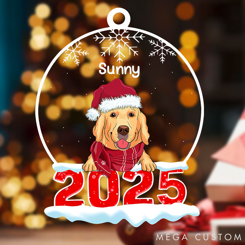Personalized Dog Lover Dog Snow Globe Christmas Ornament