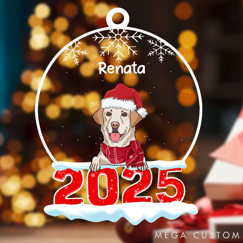 Personalized Dog Lover Dog Snow Globe Christmas Ornament