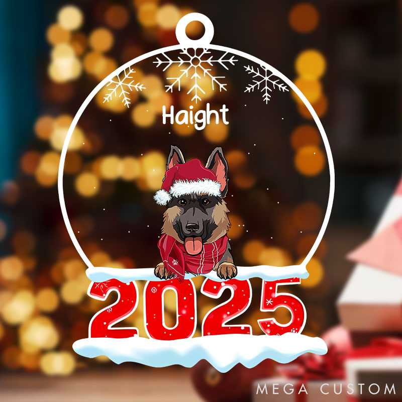 Personalized Dog Lover Dog Snow Globe Christmas Ornament
