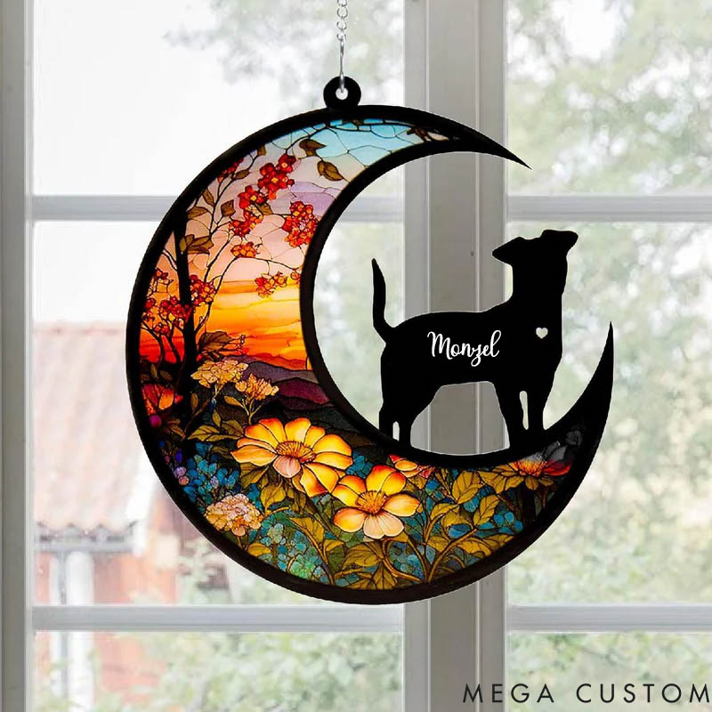 Personalized Dog Lover Dog Suncatcher with Name and Date Memorial  Sun Catcher